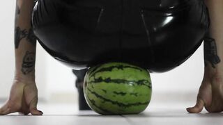 Giantess Fetish: Giant Woman Destroys a Watermelon with Her Ass